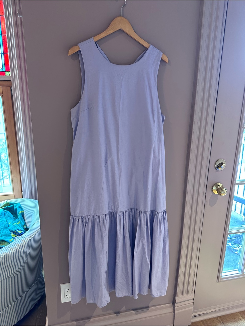 Light Lavender Sleeveless Drop-Waist Maxi Dress